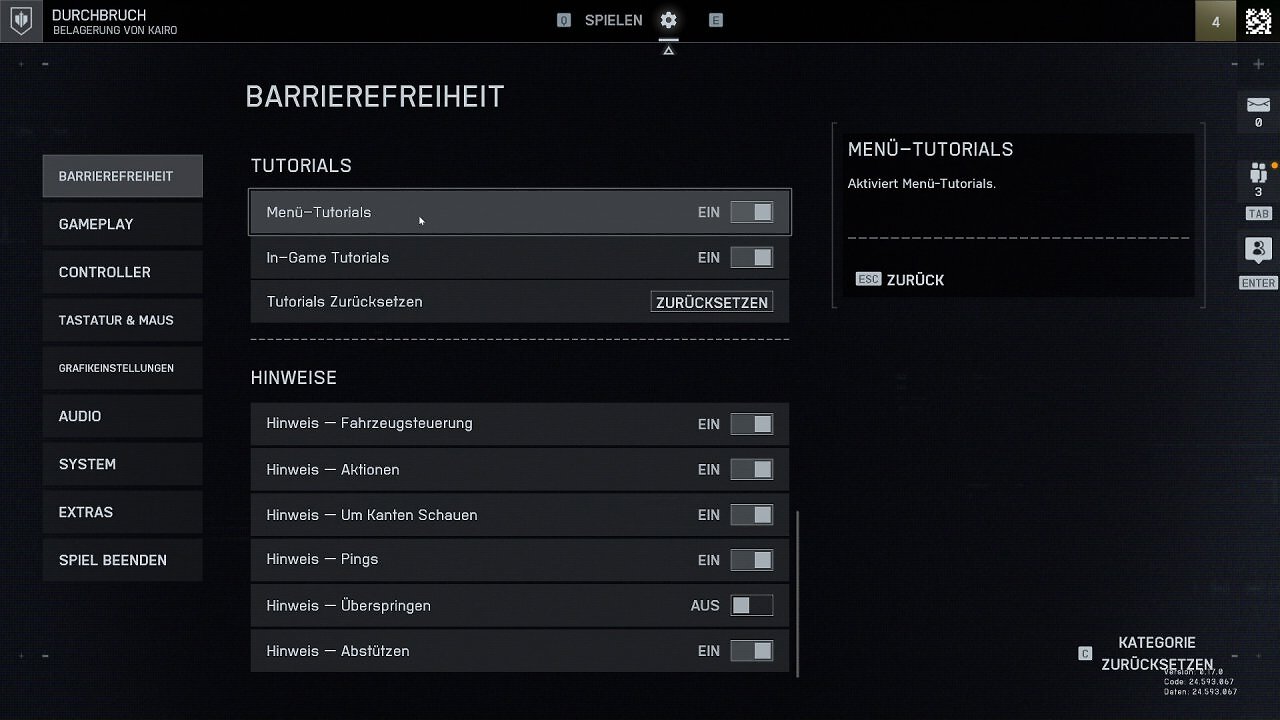 Battlefield 6 Event Menu - 04 - Barrierefreiheit VI
