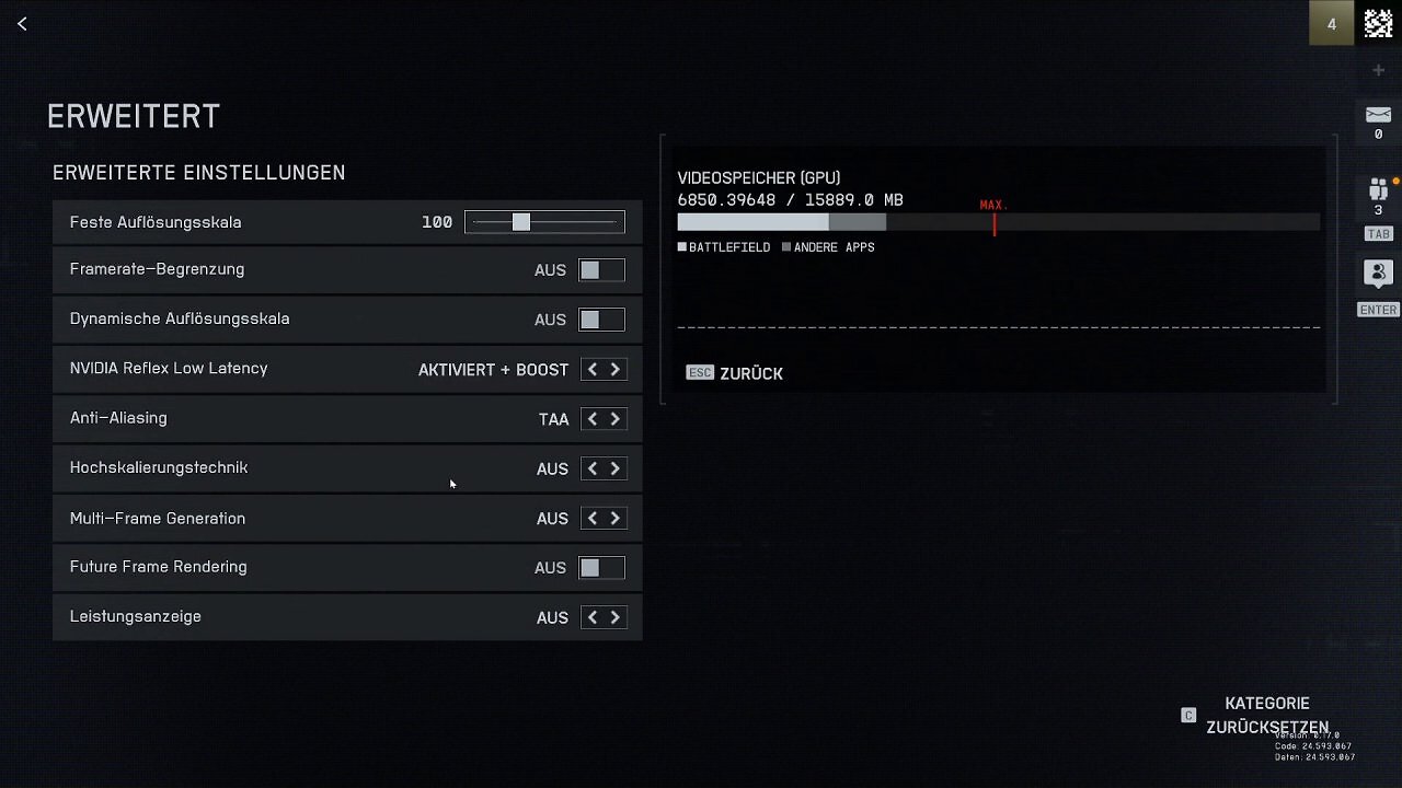 [01/08/2025] Battlefield 6 Event Menu - 10 - Grafikeinstellungen erweitert