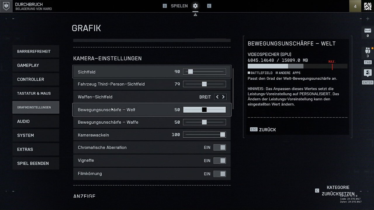 Battlefield 6 Event Menu - 11 - Grafikeinstellungen II