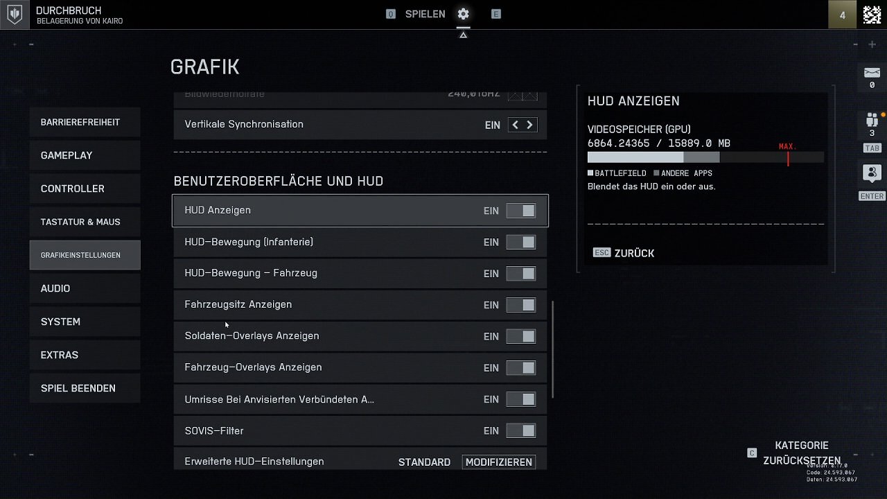 Battlefield 6 Event Menu - 13 - Grafikeinstellungen VI