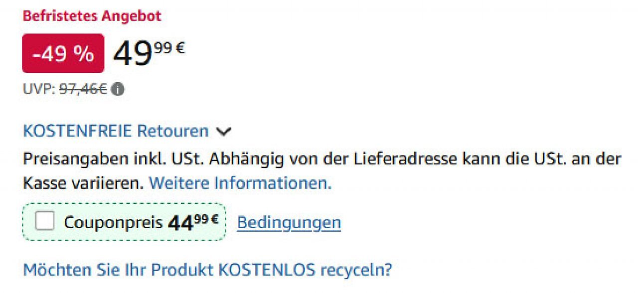 Auch der Bosch-Pofessional-Akku-18V ist nun doppelt reduziert.