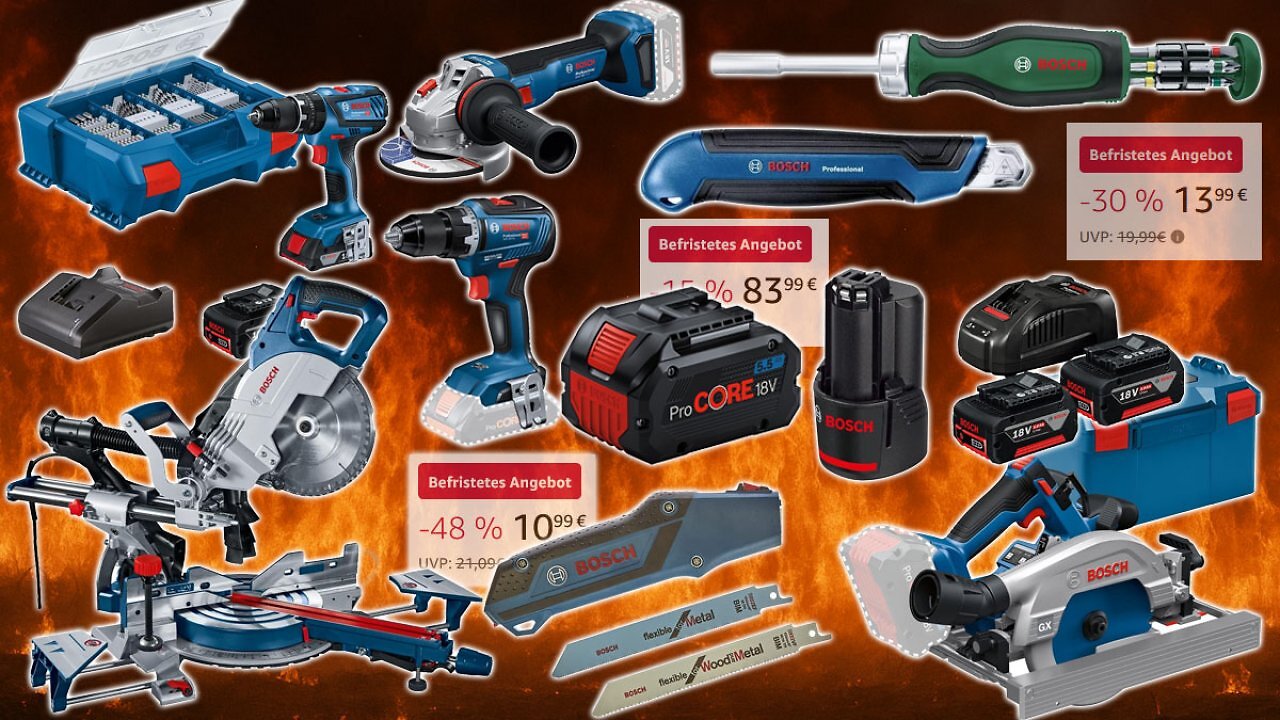 [29/08/2025] Kurze Zeit verfeuert Amazon Bosch Pro ab 11 €: Akku 18V, 12V, Pro Core, Säge, Bohrhammer, Akkuschrauber uvm. (1)