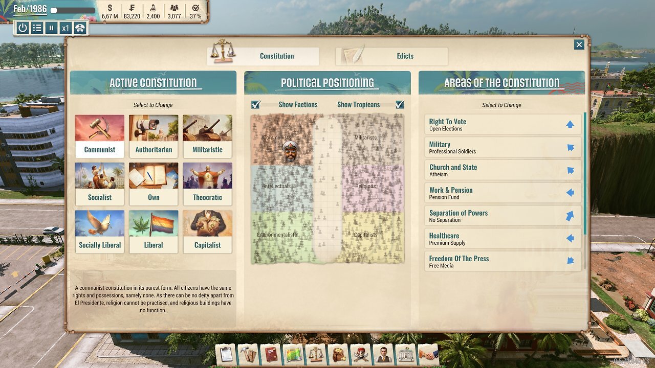 [21/08/2025] Tropico 7 - Politische verfassung (2)