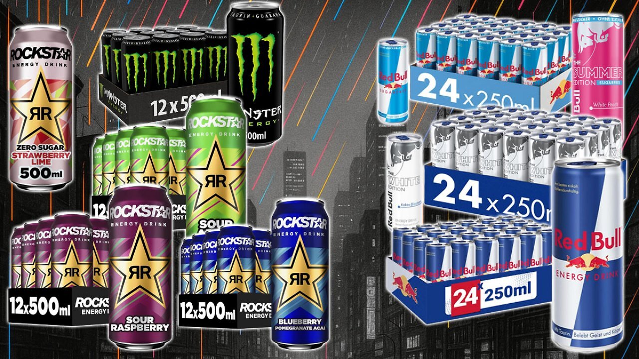 [21/08/2025] Ab 10,49 € für 12 0,5-l-Dosen: Befristet schüttet Amazon Energy Drinks von Rockstar, Red Bull und Monster raus