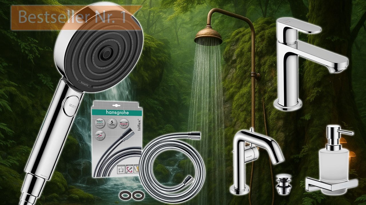 [28/08/2025] Amazon braust befristet raus: Testsieger Duschkopf von Hansgrohe für 23 €, Duschschlauch und Armaturen (1)