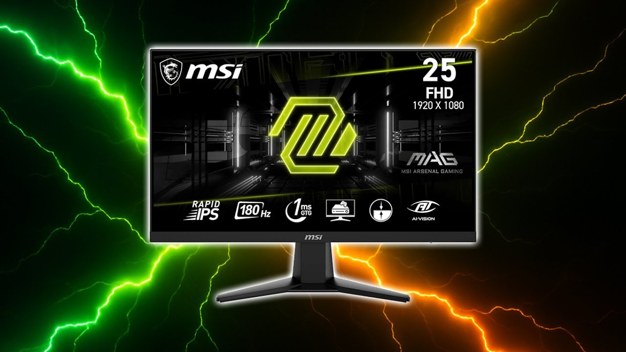 [24/08/2025] MSI MAG 256F 24,5 Zoll FHD Gaming Monitor - 1920 x 1080 Rapid IPS Panel, 180 Hz / 1ms GtG, 127% sRGB, Frameless Design, HDR Ready - DisplayPort 1.2a, HDMI 2.0b CEC Amazon Angebot