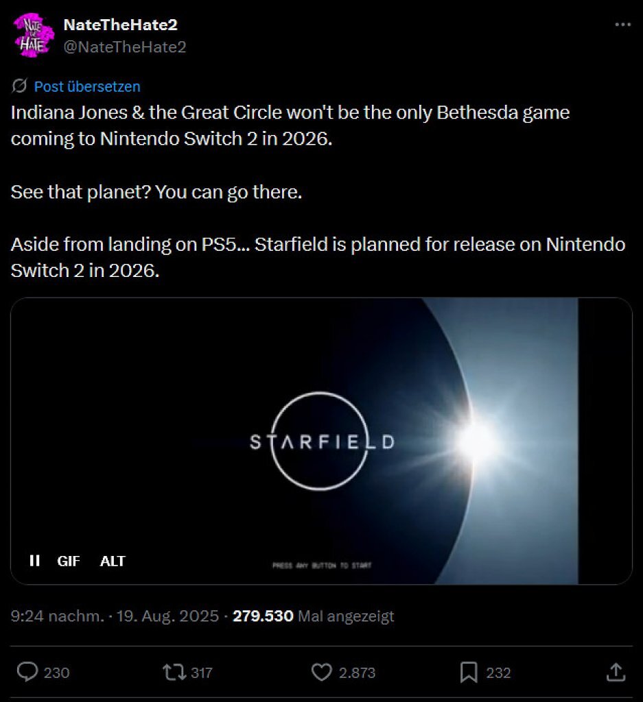 [21/08/2025] Nintendo Switch 2: Indiana Jones bestätigt, Starfield im Gespräch (1)