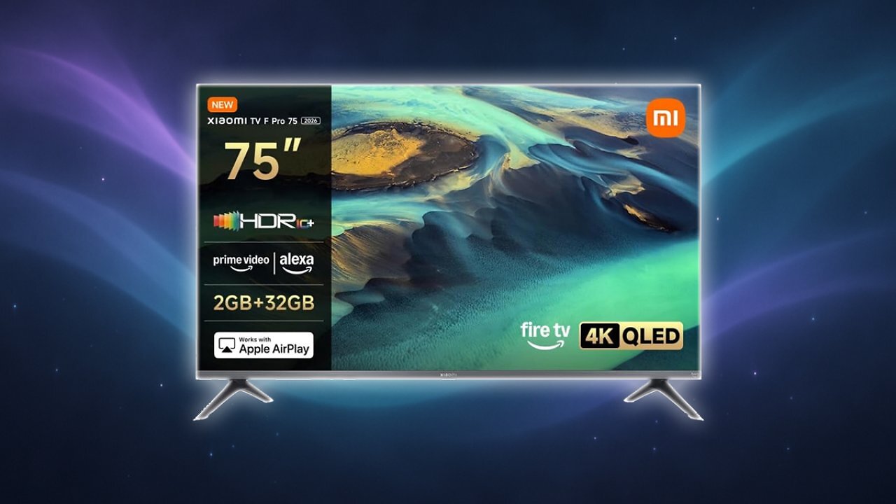 [24/08/2025] Xiaomi F Pro, 75 Zoll (190 cm), 4K UHD QLED, Smart TV, Fire TV, Triple Tuner DVB-C/S/S2/T/T2, HDR10+, Game Boost mode 120Hz, MEMC, Sprachsteuerung mit Alexa, 2GB+32GB, Kompatibel mit Apple AirPlay Amazon Angebot