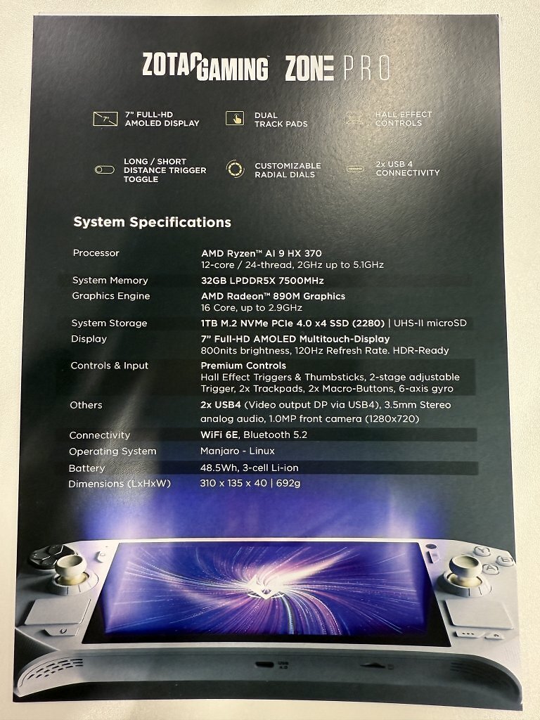 [21/08/2025] Zotac Gaming Zone Pro auf der Gamescom: Handheld mit Ryzen AI 9 HX 370 und Manjaro Linux (4)