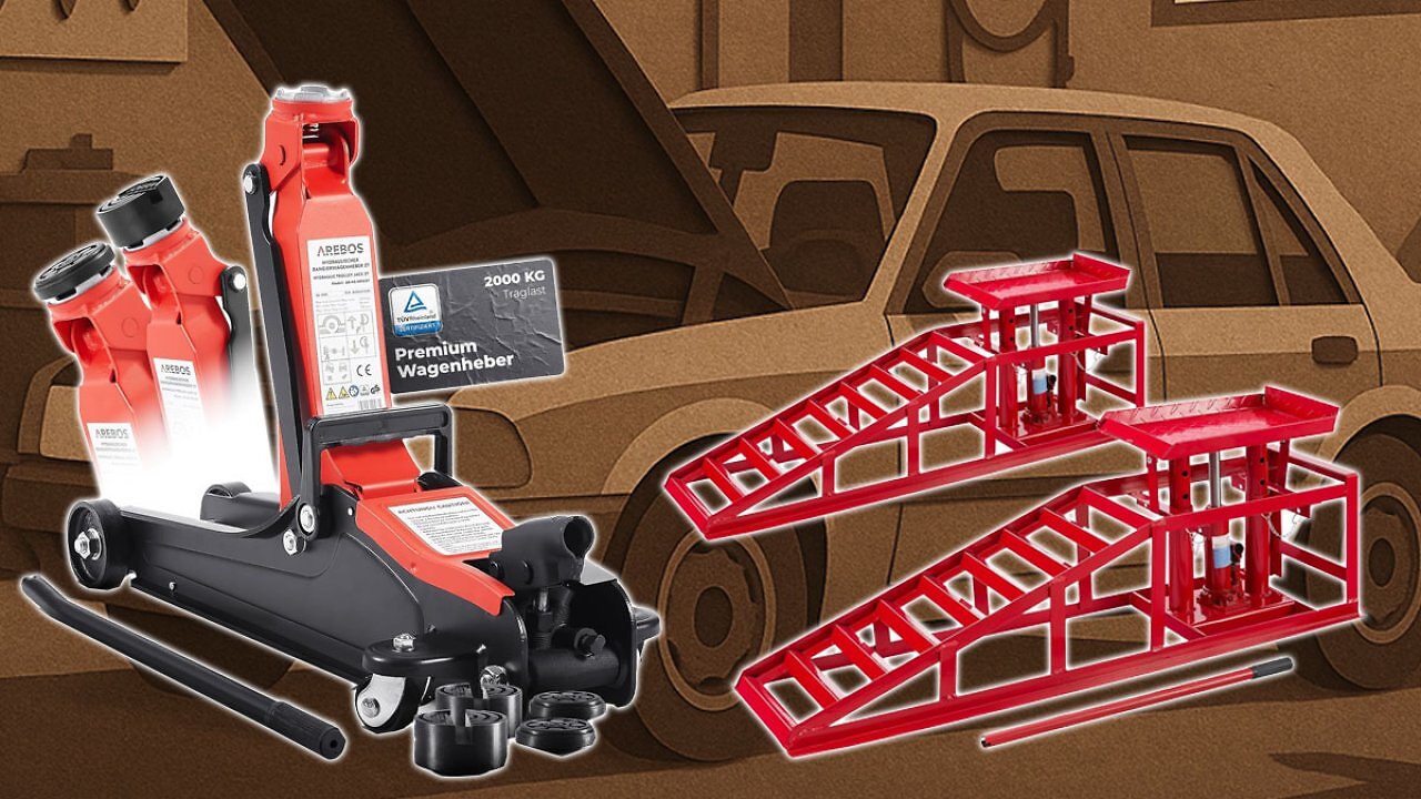 [06/08/2025] Befristete Offerte: TÜV-geprüfter hydraulischer Wagenheber bei Amazon auf 50 € gerutscht