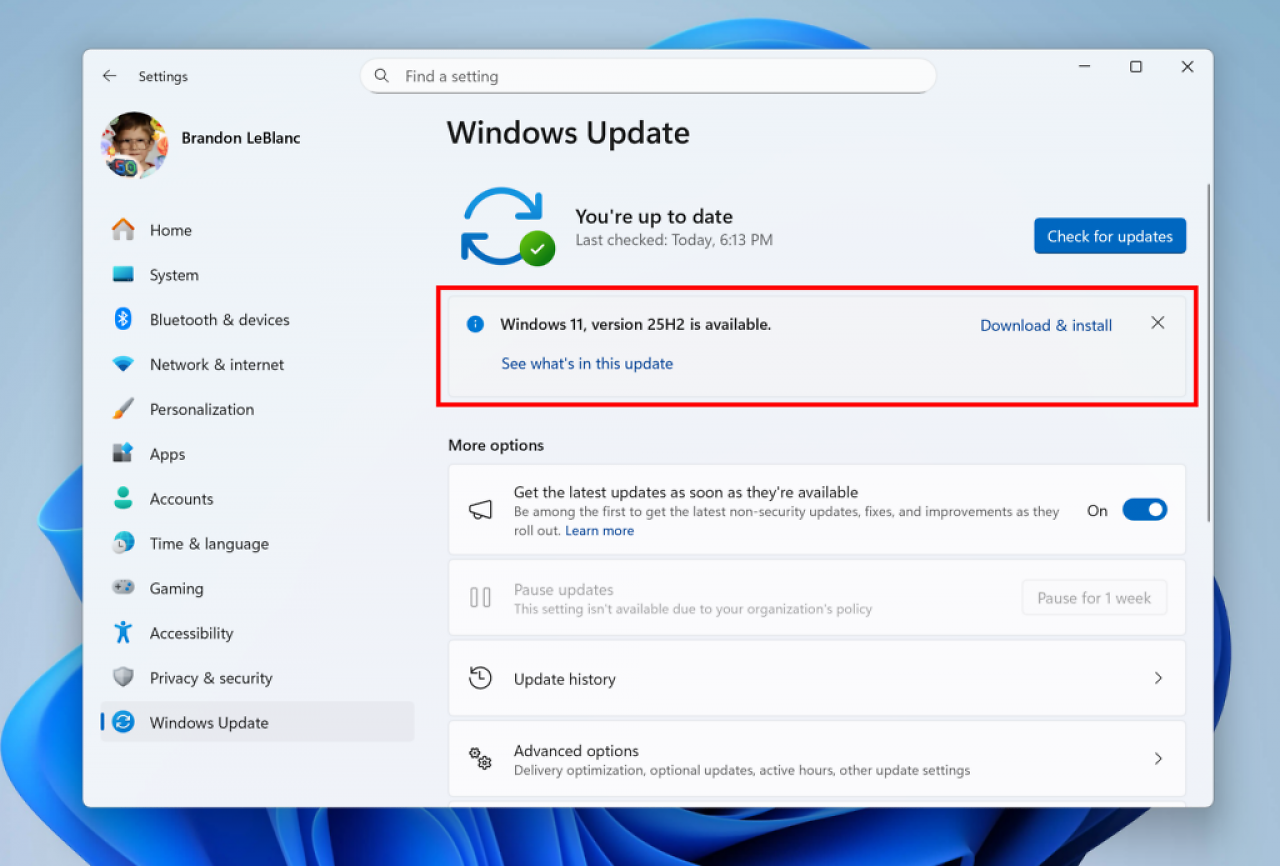 [08/09/2025] Windows 11 25H2