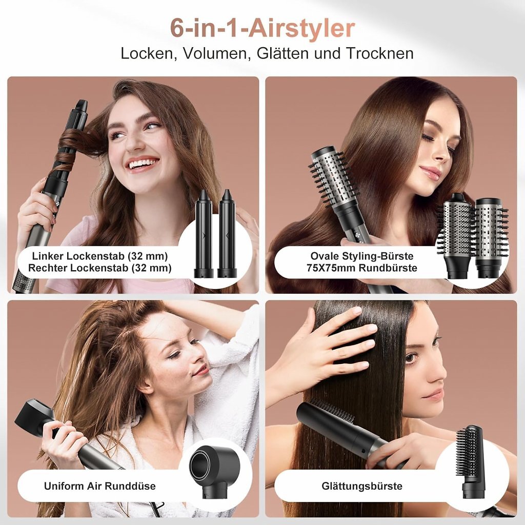 Locken, Volumen, Glätten, Trocknen: Der 6-in-1 Airstyler von 7Magic ist ein vielseitiges Gerät und gerade erstaunlich günstig.