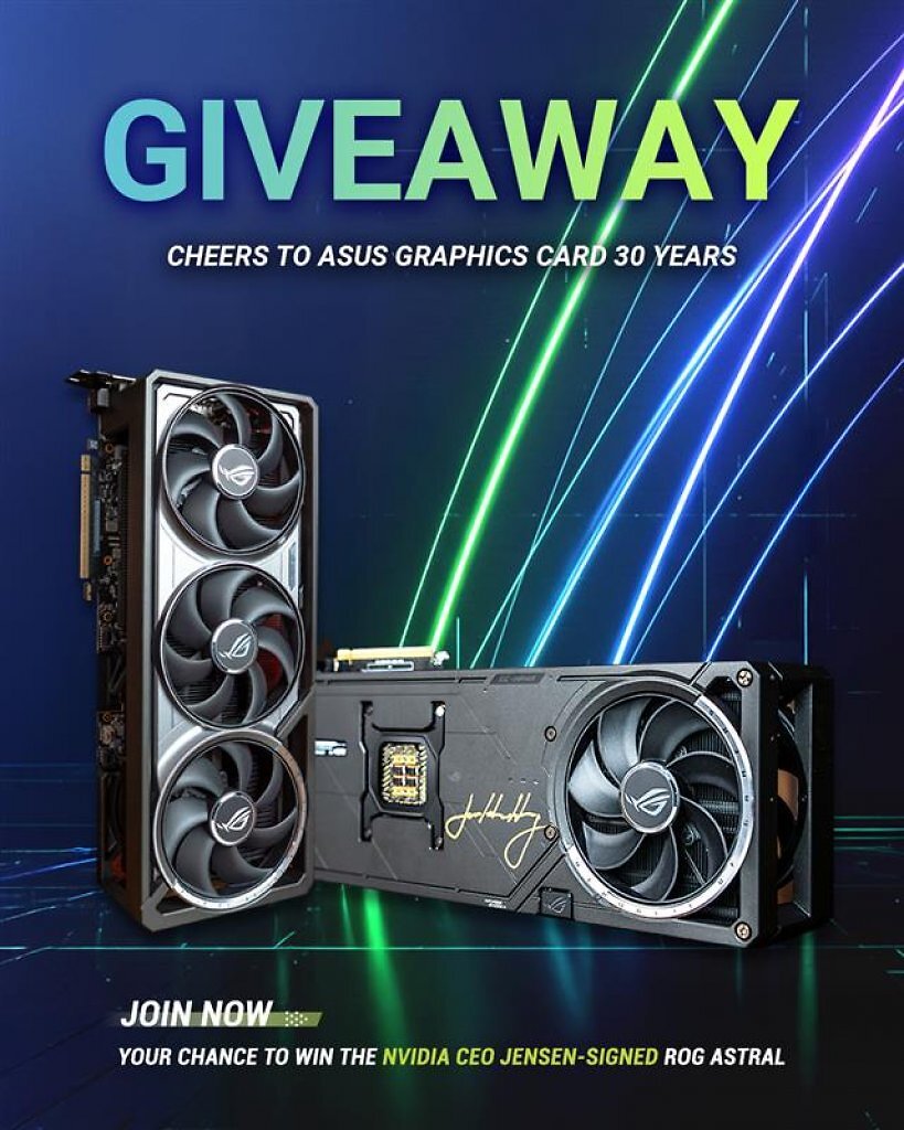 [27/09/2025] Von Jensen Huang signiert: Asus verlost Geforce RTX 5090 ROG Astral