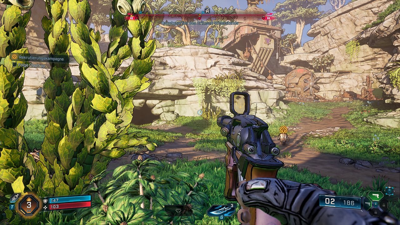 [18/09/2025] Die dichte und sich dynamisch im virtuellen Wind wiegende Flora wird mit Nanite Foliage umgesetzt. Diese kann bei maximalen Vegetationsdetails recht anspruchsvoll ausfallen.Viele sich überlappende Nanite-Meshes können zudem für Overdraw sorgen, da die UE5 bei diesen Elementen nur begrenzt Culling durchführen kann. Ein Grund, weshalb die UE5.6 für die Vegetation in hoher Entfernung nun Voxel nutzen kann. Borderlands 4 nutzt jedoch die UE5.5.
