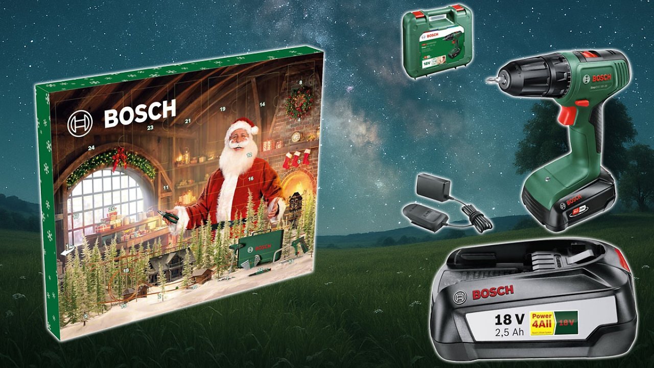 [14/09/2025] Amazon vermöbelt ab 22 €: Bosch Werkzeug Adventskalender 2025, Akkuschrauber,18V-Akku (1)