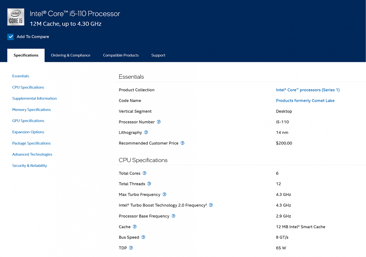 [12/09/2025] Core i5-110