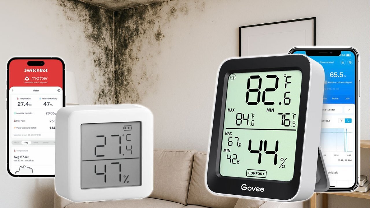 [23/09/2025] Vorsicht Schimmel: Amazon kegelt smarte Hygrometer von Govee und SwitchBot ab 8 € befristet aus Lager