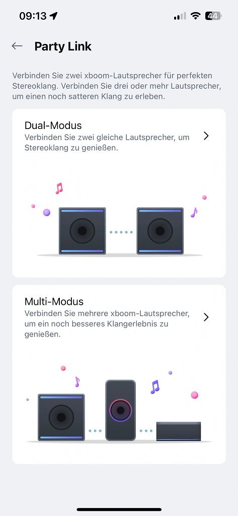 Screenshot der LG xboom-App