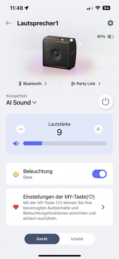 Screenshot der LG xboom-App