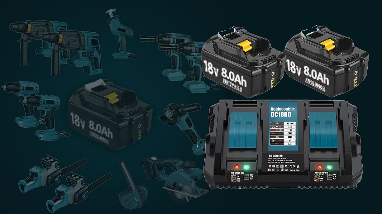 Kein Witz: 2x 18V Akku 8,0 Ah für Makita im Set mit Doppel-Lader unter 65 Euro bei Amazon