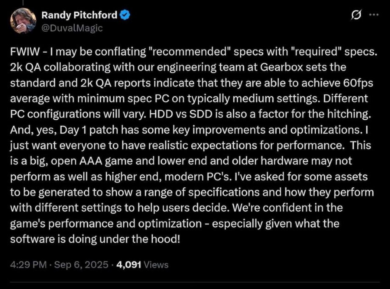 [09/09/2025] Borderlands 4: Day-One-Patch wird ältere Hardware nicht adressieren (2)