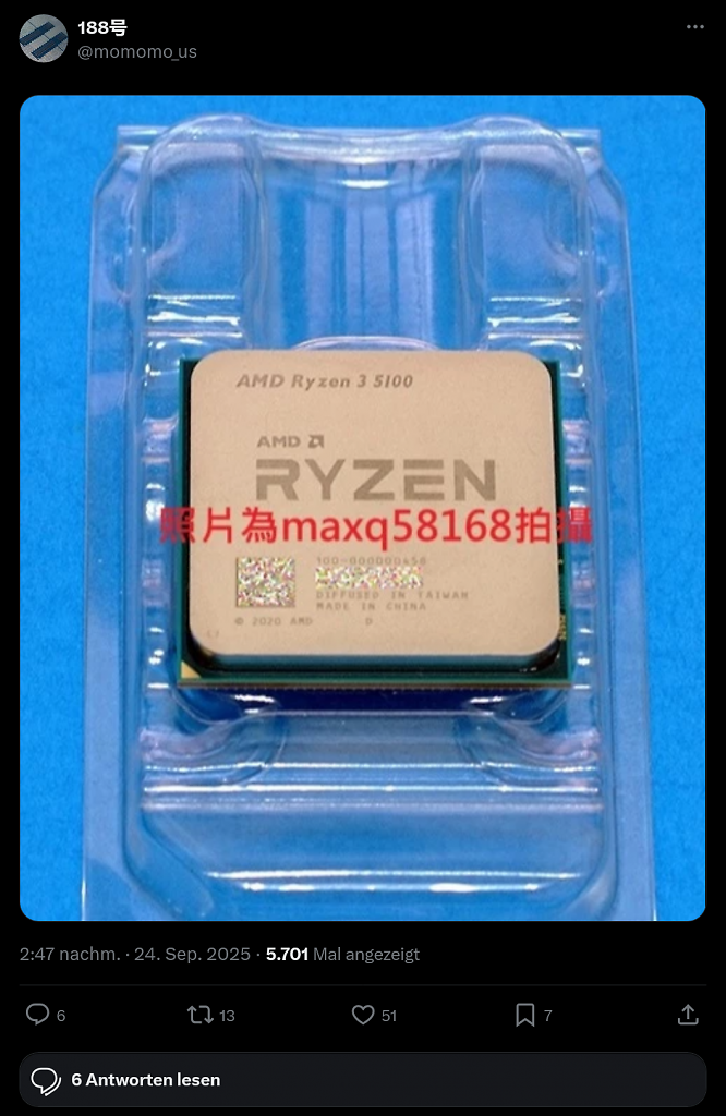 [25/09/2025] Ryzen 3 5100