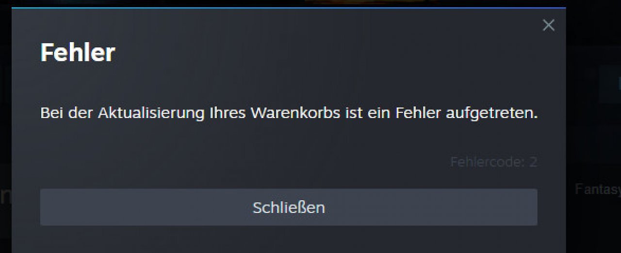 [04/09/2025] Fehlermeldung auf Steam