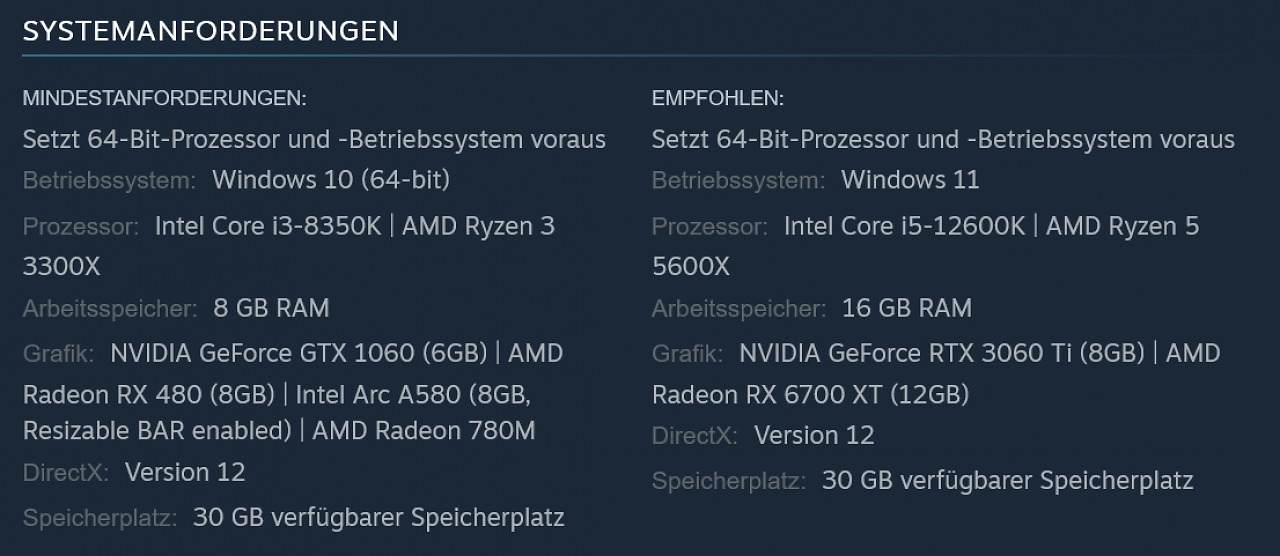 [08/09/2025] Systemanforderungen