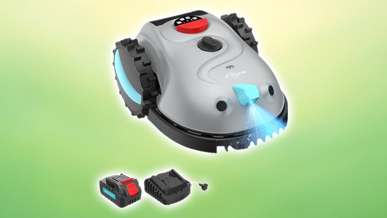 [09/09/2025] YARDCARE V100 Mähroboter ohne Begrenzungskabel, mit Vision Navigation, 150 Hinderniserkennung, Rasenroboter bis zu 150 m², Akku Rasenmäher Roboter mit Graskamm, Ersatzklingen, Spiral- & Punktschnitt Amazon Angebot