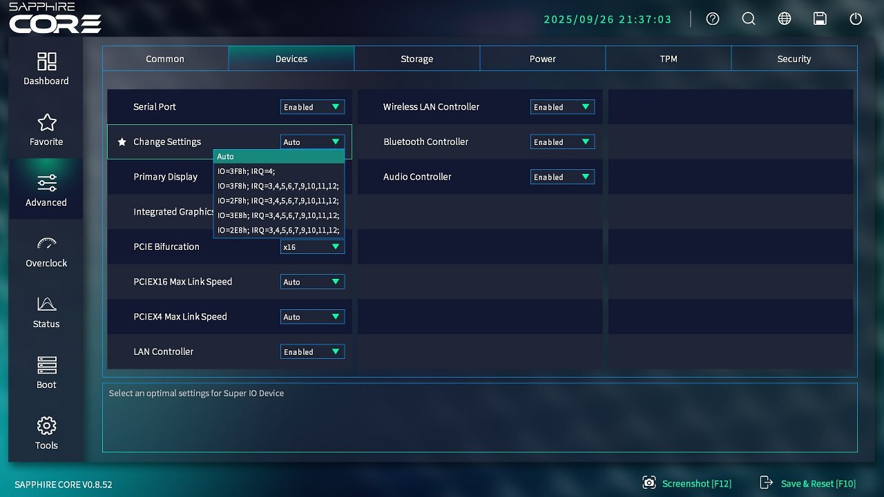 [26/09/2025] Sapphire Nitro+ B850A WiFi7: Das mehrspaltige Layout ist übersichtlich und nach Gewöhnung an die Nutzung von Tab- statt Esc-Taste auch gut zu bedienen, aber die Zuordnung von Optionen muss man teils erraten. Hier gehört 