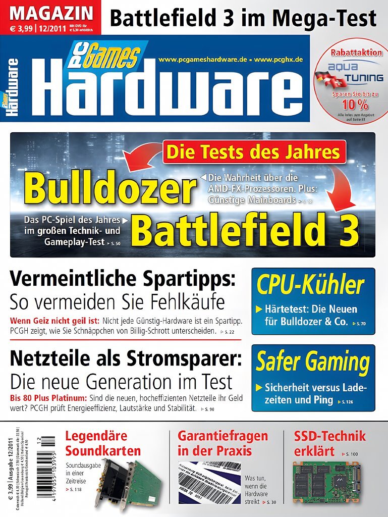 PC Games Hardware, Ausgabe 12/2011: Bulldozer und Battlefield 3 im Fokus &ndash; AMDs neuer Prozessor, Nvidias Gegenschlag und das gro&szlig;e Gaming-Highlight des Jahres.