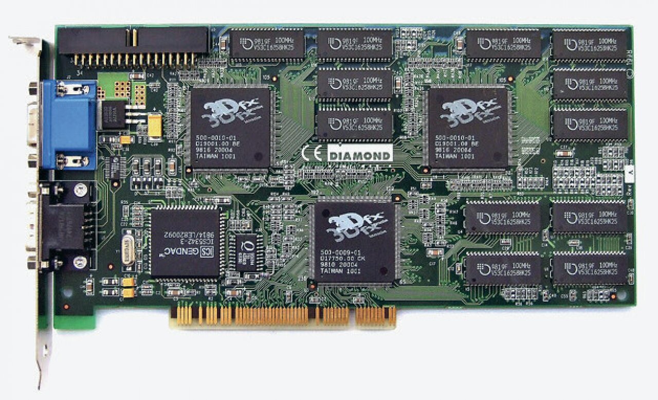 3dfx Voodoo 2: Eine der legend&auml;rsten Grafikkarten der 1990er &ndash; setzte neue Ma&szlig;st&auml;be im 3D-Gaming und machte Hardwarebeschleunigung zum Standard.