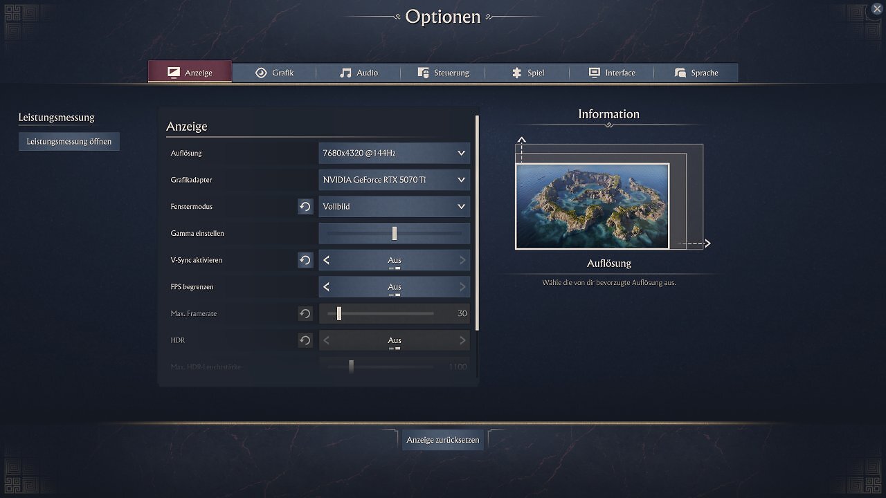 Anno 117 Grafikoptionen 1