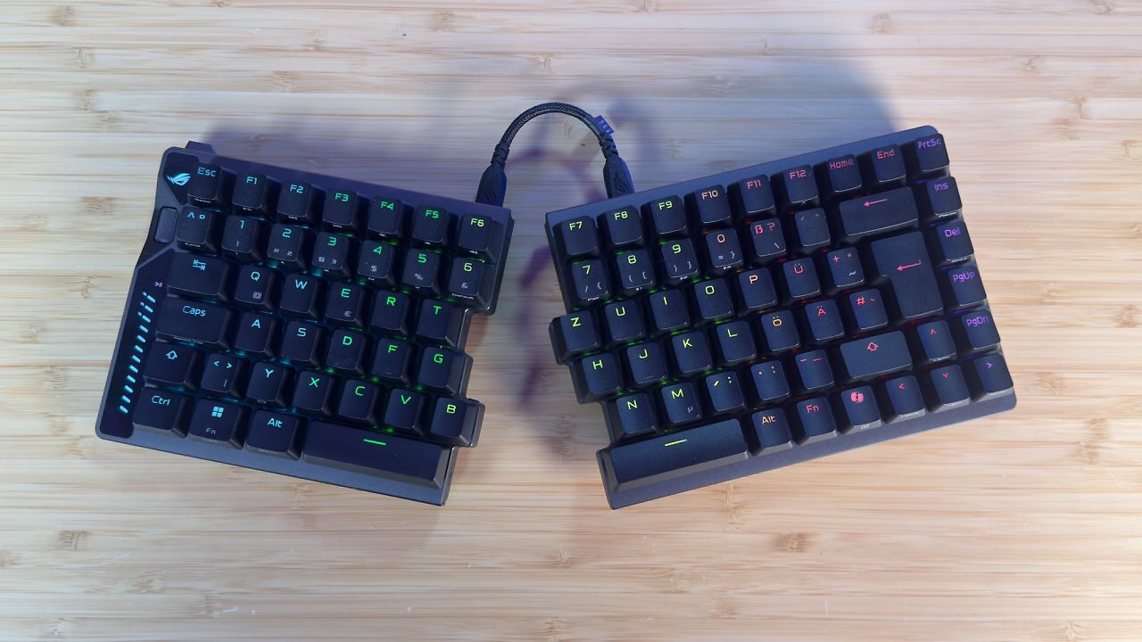 [10/10/2025] Asus ROG Falcata im Test: Ist der Luxuspreis der edlen, ergonomischen Split-Tastatur gerechtfertigt? (5)