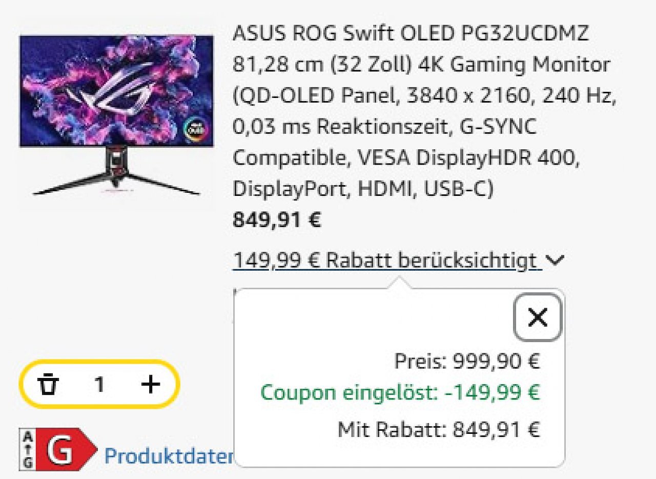 [22/10/2025] Der Gutschein senkt den Preis um 149,99 Euro.
