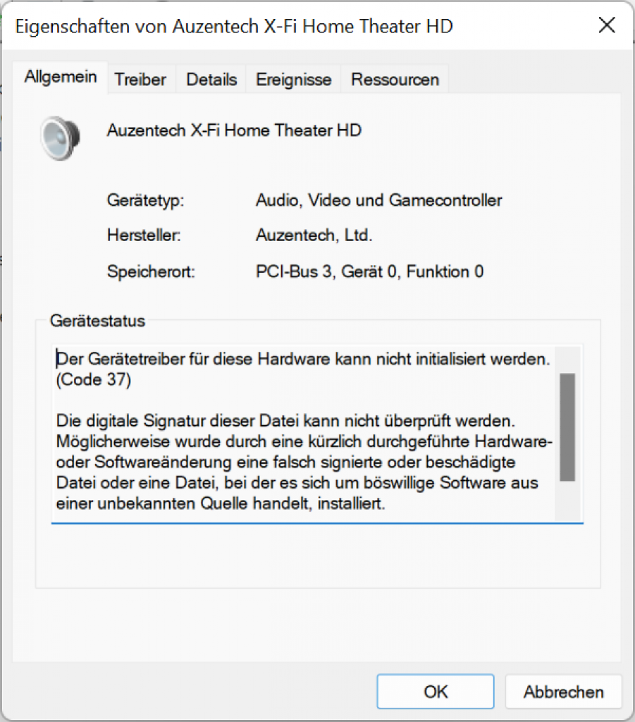 [08/10/2025] Der unsignierte Treiber einer älteren Auzentech-X-Fi-Karte lässt sich unter Secure Boot nicht mehr laden.