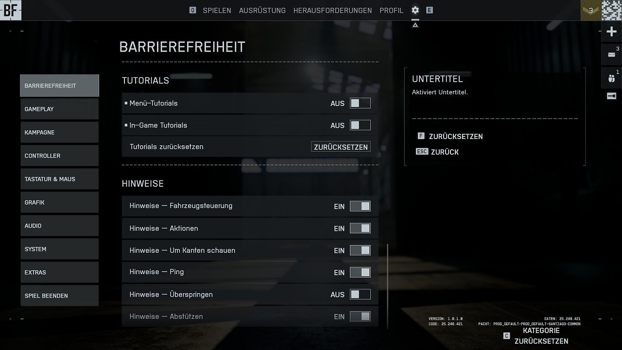 BattlBattlefield 6 - Men&uuml; - 02 - Barriere III