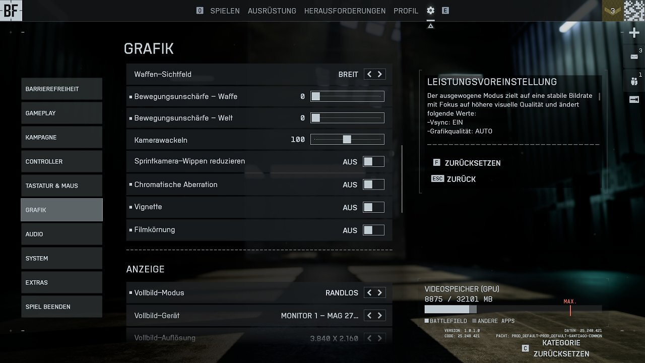 Battlefield 6 - Men&uuml; - 09 - Grafik II