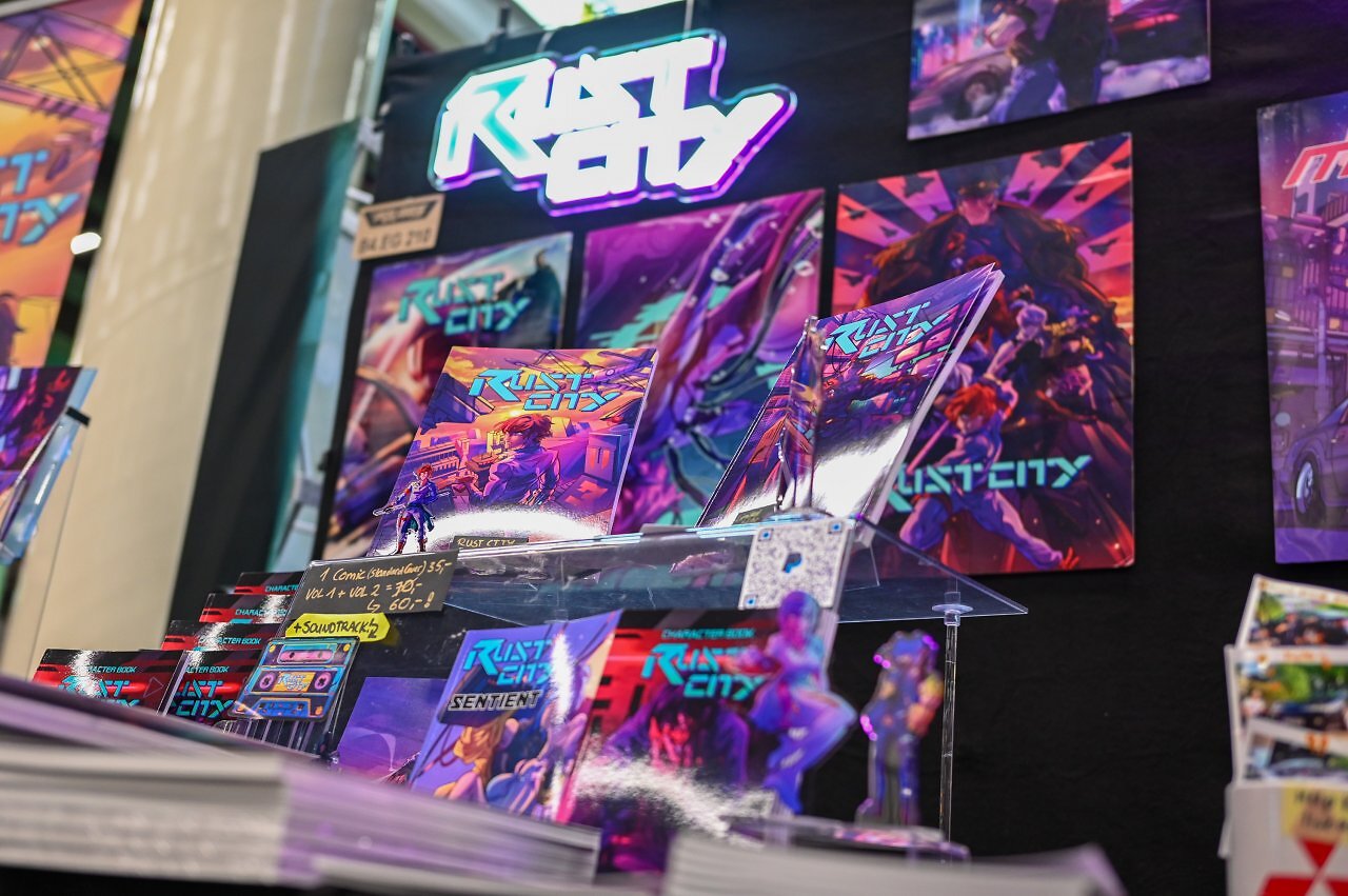 [13/10/2025] Frische Comics und dazugehöriger Merch von Rust City mit Cyberpunk-Vibe gab es auch!