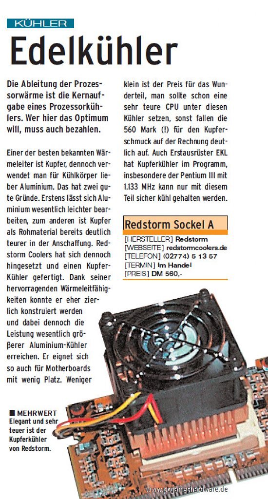 [23/10/2025] Der Redstorm Socket A markierte im Jahr 2000 den Beginn des Kupferkults: laut, massiv und offenbar der Inbegriff edler PC-Kühlung.