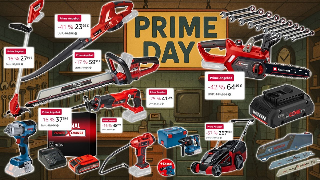 [07/10/2025] Am Prime Day verputzt Amazon Bosch Pro & Einhell ab 11 €: 18V-Akku, Mini-Säge, Kettensäge, Akkuschrauber, Ratschenschlüssel uvm. (2)