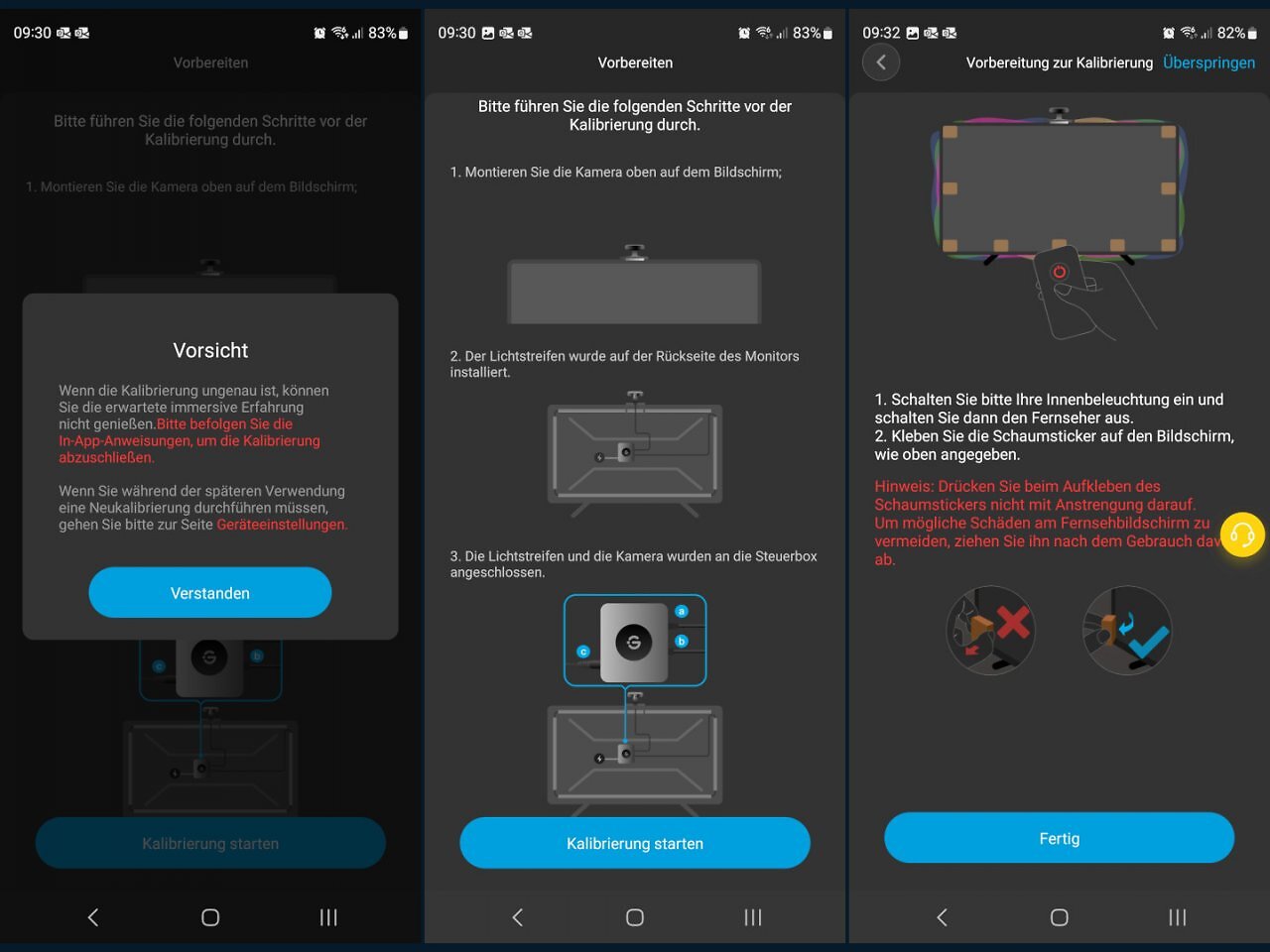 Screenshots der Govee-App