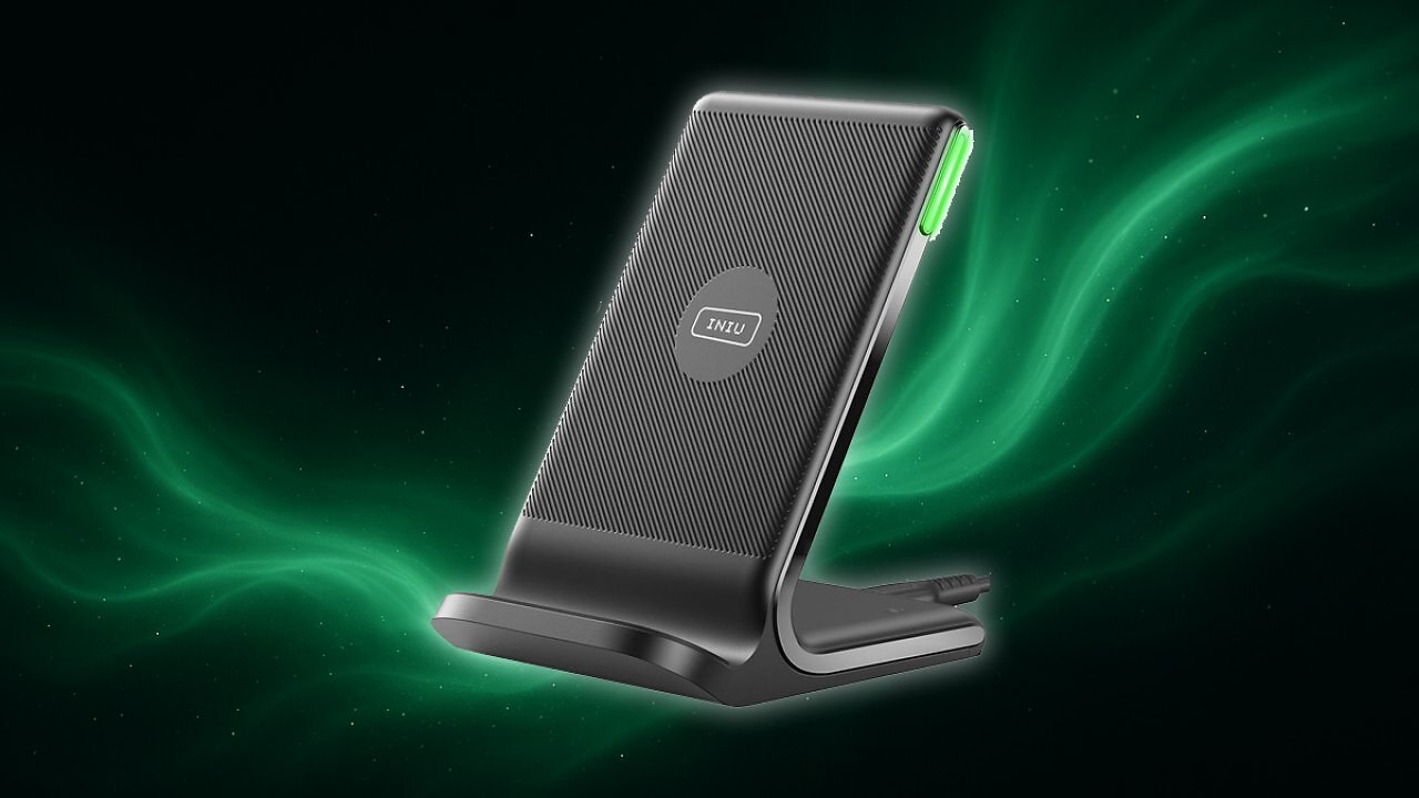 [30/10/2025] INIU Wireless Charger Stand, 15W Qi Zertifiziert Induktive Ladestation Schnelles Kabelloses Ladegerät Handy Ständer handyhalterung für iPhone 17 16 15 14 13 12 Pro Max Samsung Galaxy S23 S22 Google Amazon Angebot