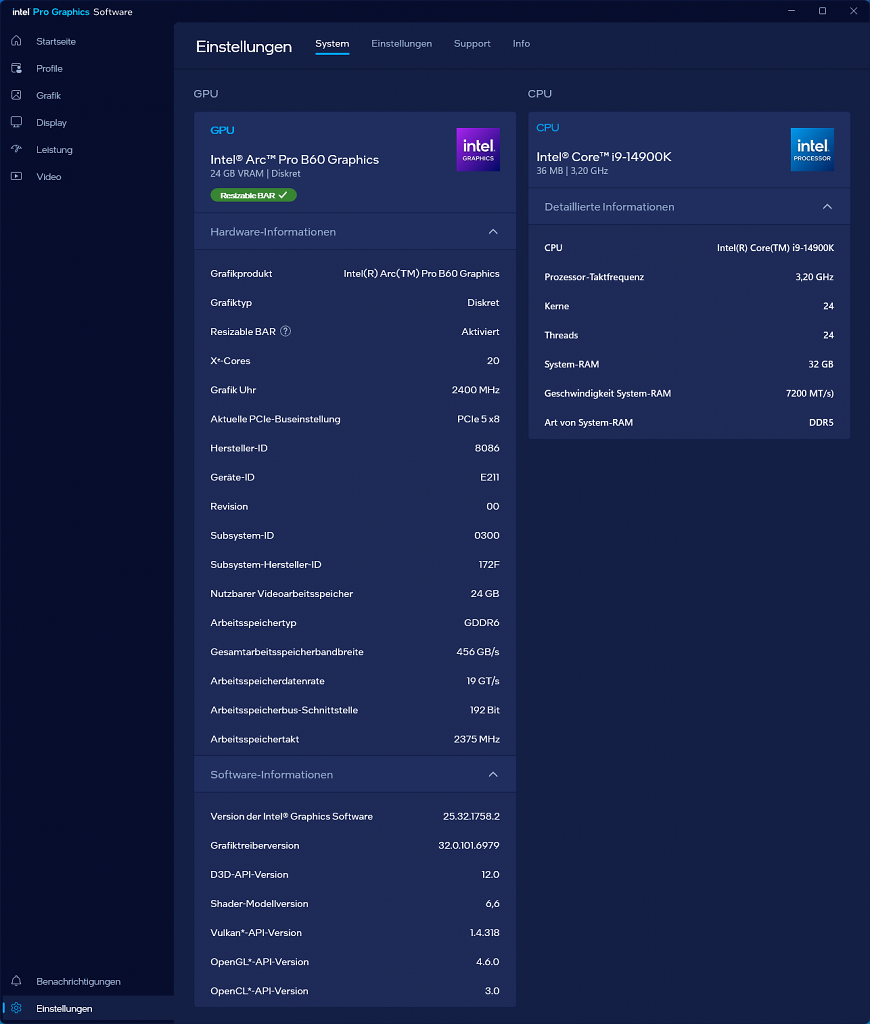 [31/10/2025] Intel Arc Pro B60 24GB: Intel Pro Graphics Software - Overview