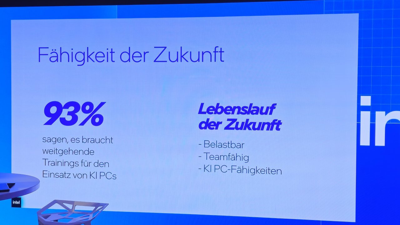 [30/10/2025] Sonja Pierer, Intel Director Sales und Marketing für Zentraleuropa, stellt die internen, veröffentlichten Befragungen bezüglich des Themas KI vor.