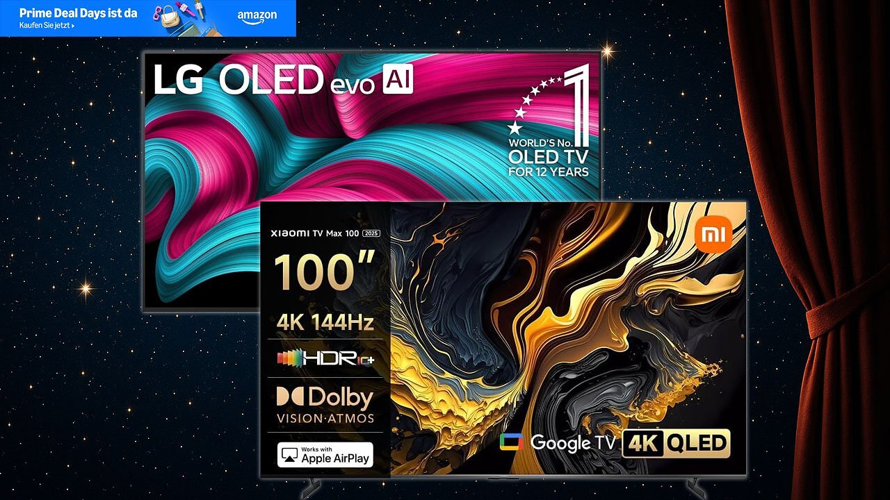 [08/10/2025] Amazon: LG OLED55C5ELB TV und Xiaomi TV Max 100 günstig wie nie am Prime Day