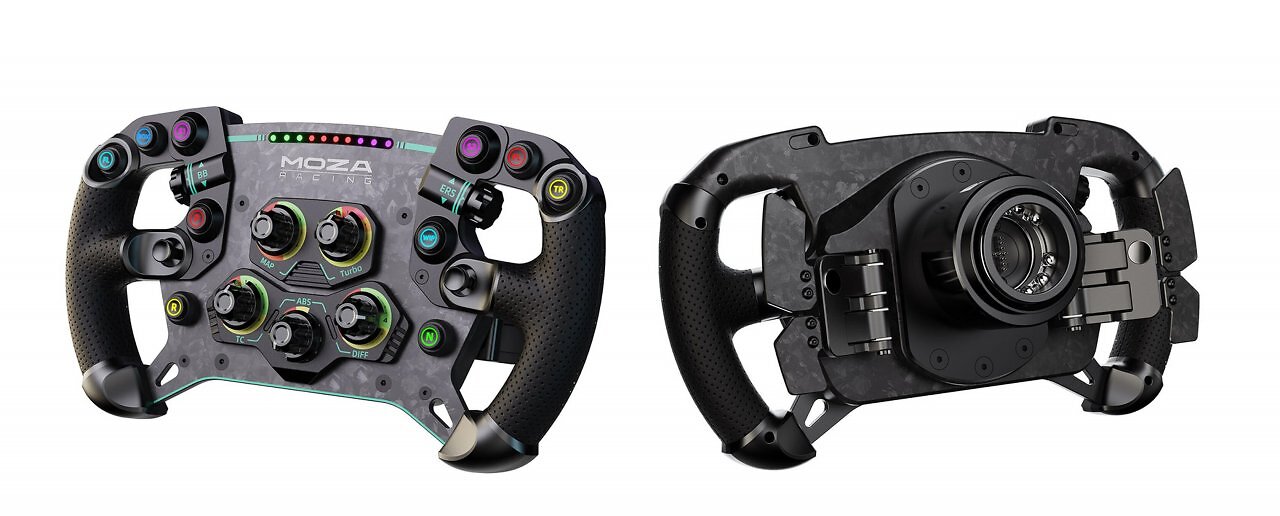[06/10/2025] Mit seinen 10 frei belegbaren Knöpfen mit RGB-Beleuchtung, den beiden Thumbsticks und Drehreglern sowie fünf zwölfstufigen Drehschaltern hat das Moza GS V2P viele nützliche Extras für den virtuellen Rennsport im Angebot.
