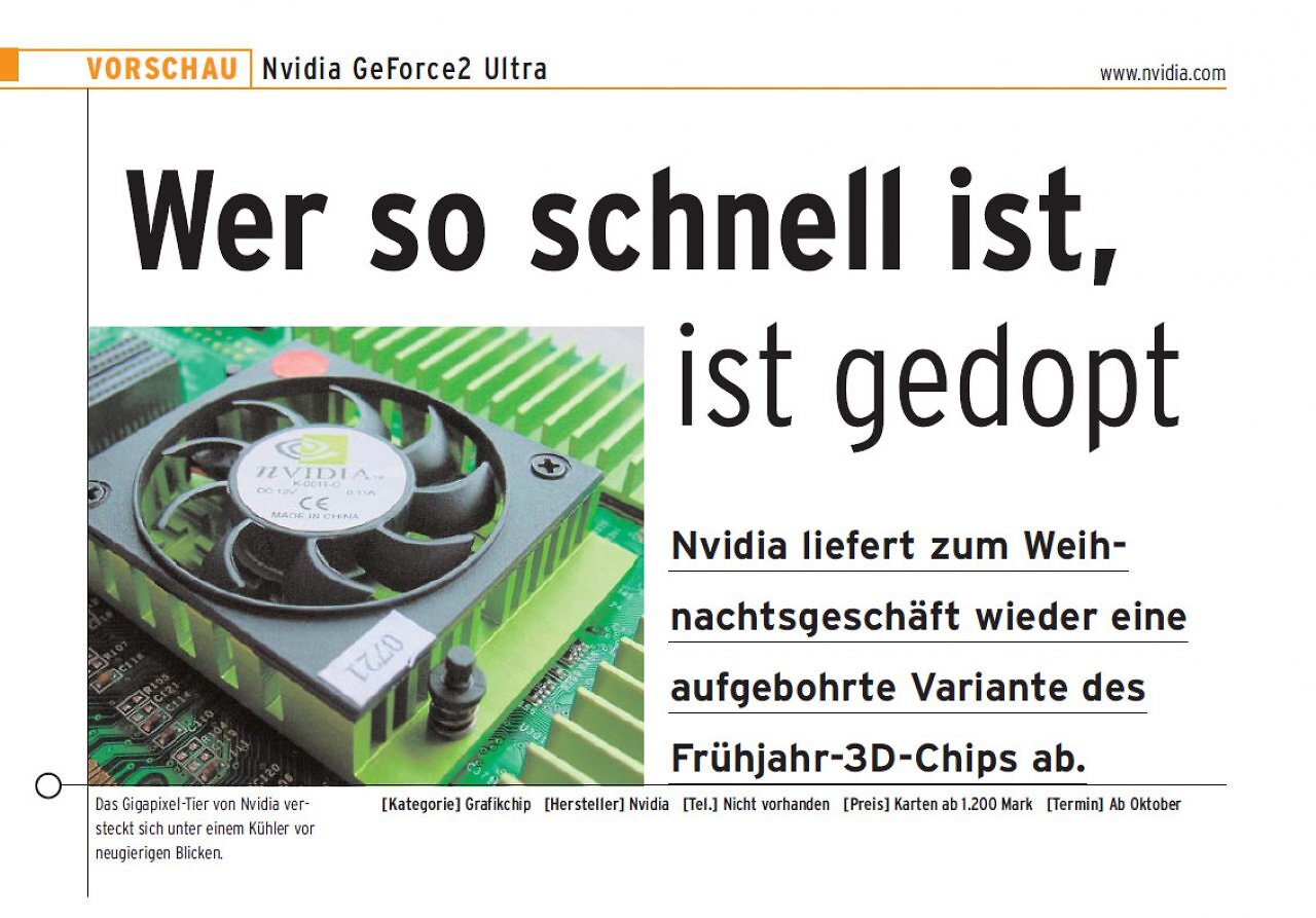 [23/10/2025] Die GeForce2 Ultra markierte im Jahr 2000 Nvidias Leistungsspitze: schneller Takt, neues Speicherinterface und jede Menge Selbstbewusstsein.