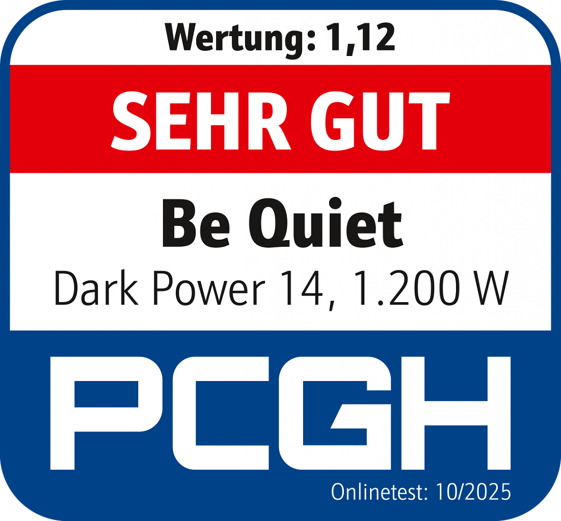 [28/10/2025] Gesamtnote des Be Quiet Dark Power 14 mit 1.200 Watt: Sehr gut (1,12)