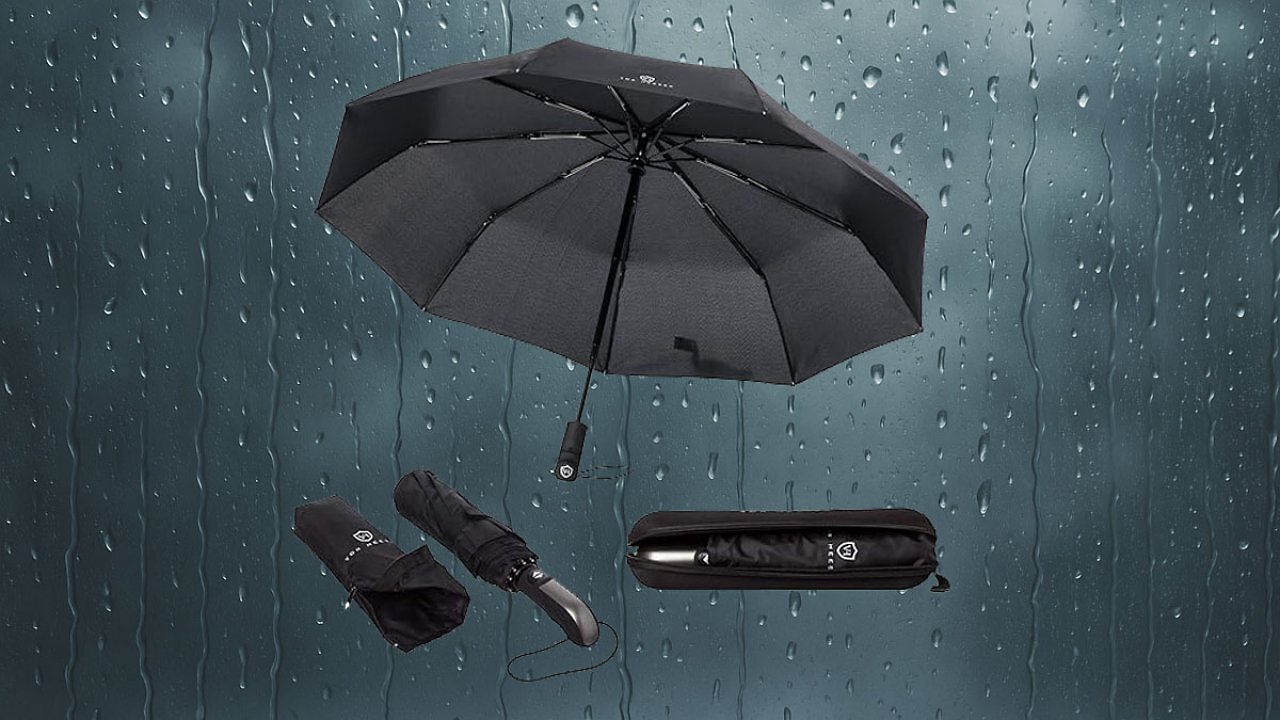 Amazon-Hit jetzt günstiger: Sturmfester Regenschirm mit Teflon-Beschichtung inkl. Hardcase & Schirmtasche